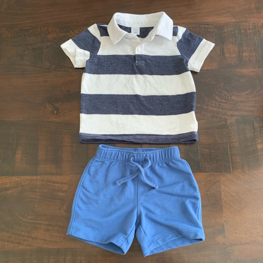 Old Navy Baby Collared Shirt & Shorts Set